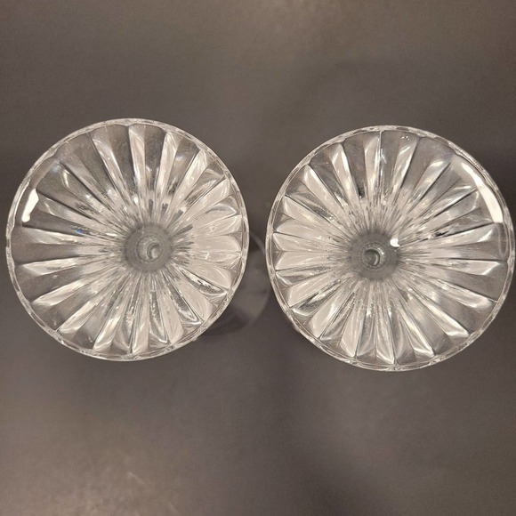 Mikasa "The Ritz" Set Of 2 Fluted Ribbed Crystal Candle Holders 6 1/4 Tall‎ - Picture 5 of 7